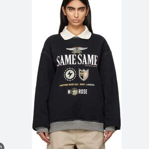 NWOT Martine Rose Polo Neck Crew Sweatshirt in Black, Size LARGE